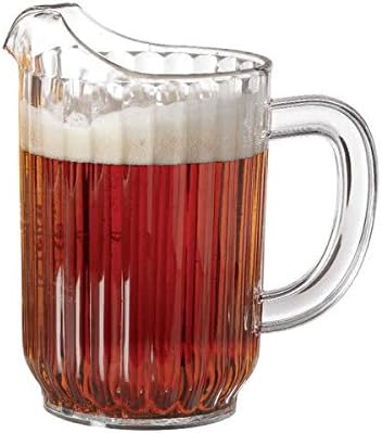 G.E.T. P-3032-1-CL BPA-Free Break-Resistant Restaurant Style Plastic Pitcher, 32 Ounce, Clear (Set of 12)
