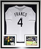 Wander Franco Autographed Tampa Bay Rays Rookie Jersey - Beckett Authentication Services BAS COA Authenticated - Professionally Framed & 1st Game Photo 34x42