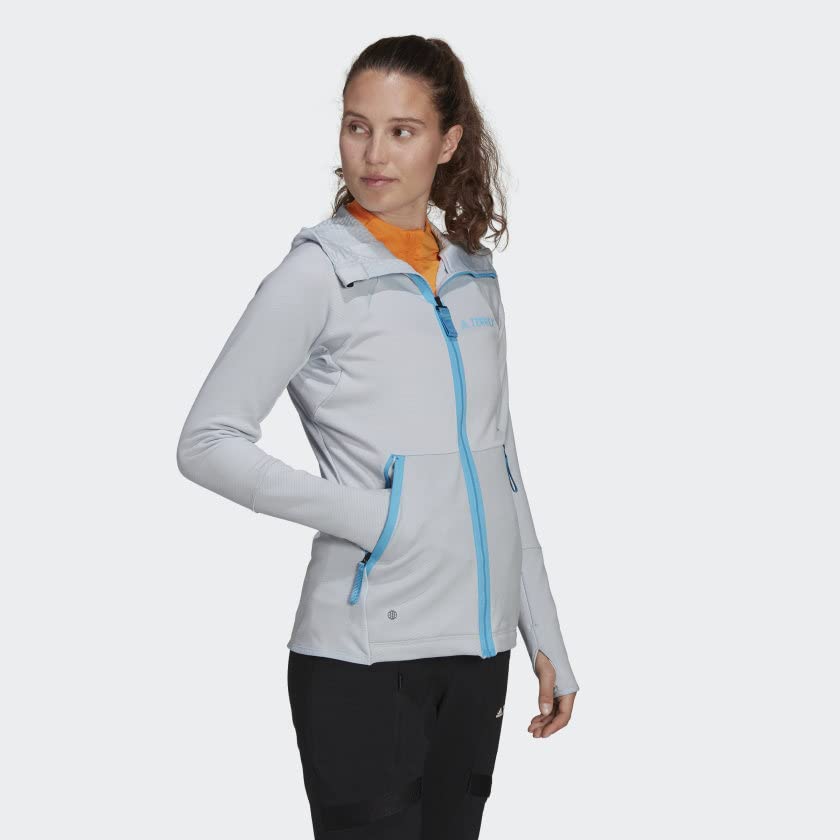 Image of adidas womens Terrex Tech Fleece Light Hooded Hiking Jacket