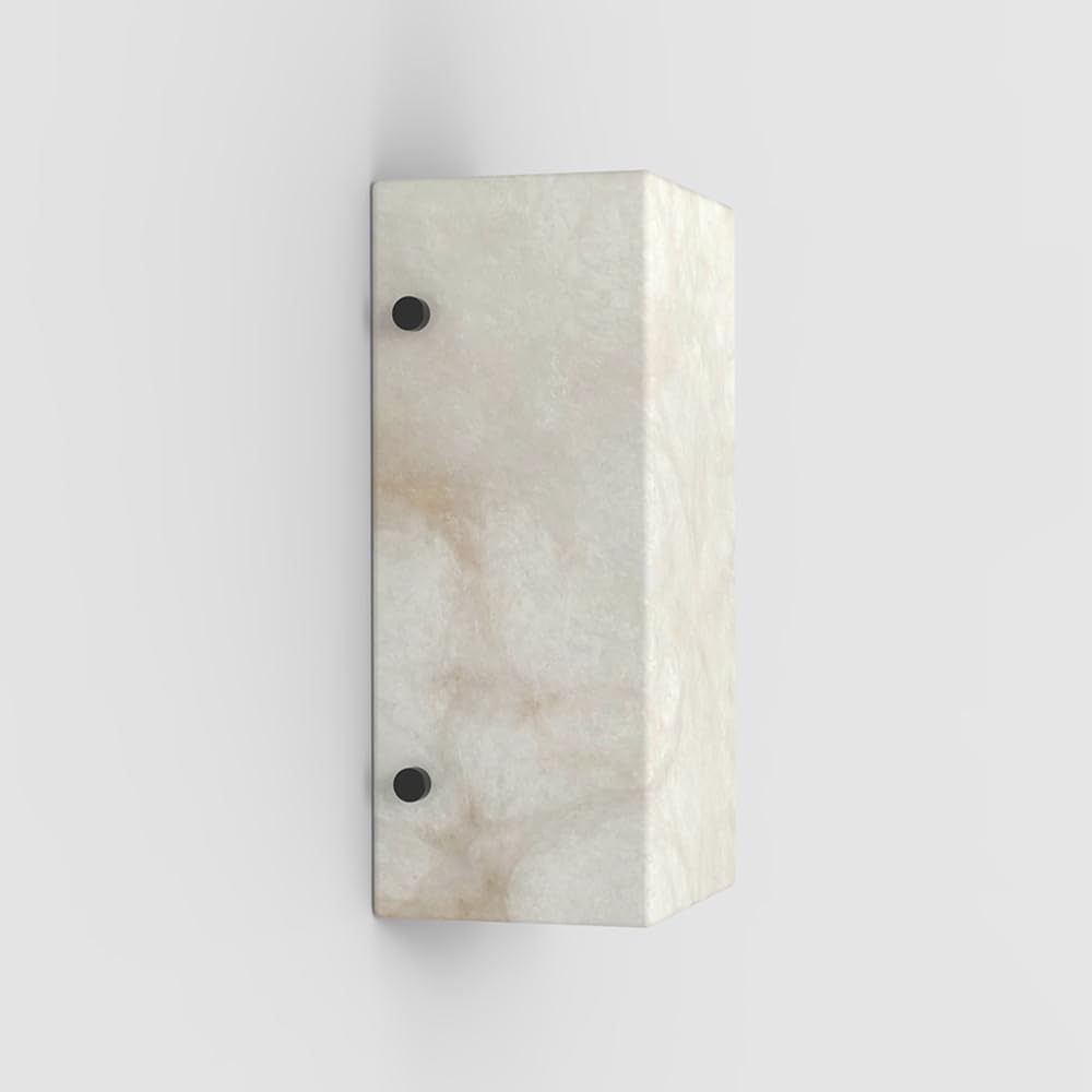 OZBMA Spanish Marble Sconce Lights Square Alabaster Background Lamp Corridor Atmosphere Decorative Wall Minimalist Lighting Fixture for Villa Hallway Bedside Living Room