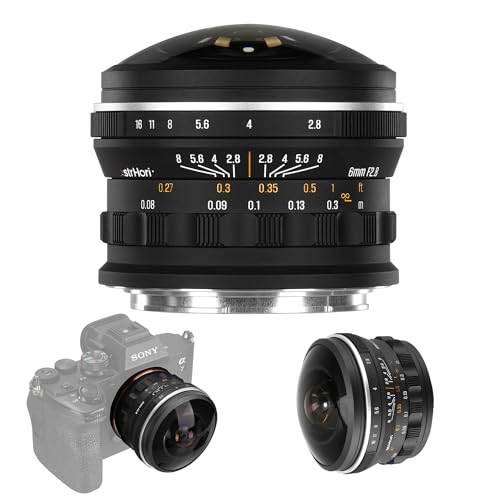 AstrHori Objectif fisheye circulaire 6 mm F2.8 plein format - Objectif d'appareil photo ultra grand angle avec grand diaphragme pour l'astrophotographie de...