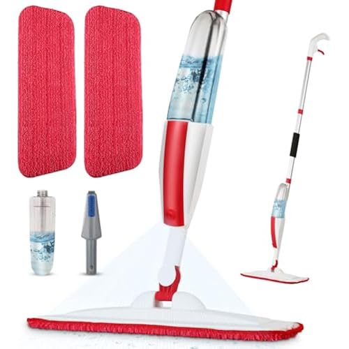 Wet Spray Mop for Floor Cleaning with 14 oz Bottle & 2 Microfiber Pads