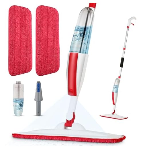 Mops for Floor Cleaning Wet Spray Mop with 14 oz Refillable Bottle and 2 Washable Microfiber Pads Home or Commercial Use Dry Wet Flat Mop for Hardwood Laminate Wood Ceramic