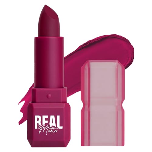 Image of Mila Beaute Real Matte Lipstick | Enriched With Rosehip Extract | Ultra Matte Finish & Long Lasting I Single Swipe, Lightweight & Comfortable - 12-HOLLYWOOD PINK