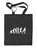  Shirtstreet24, Evolution Longboard, Skateboard Natur Stoffbeutel Jute Tasche (ONE SIZE), Größe: onesize,schwarz natur