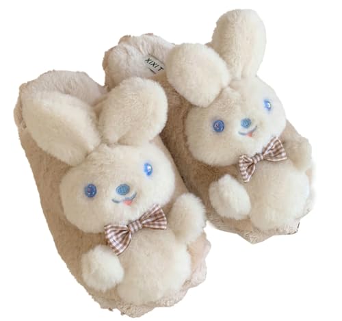Women's Cute Animal Bunny Slippers Furry House Slipper Warm & Plush Perfect for Winter & Indoor/Outdoor Use