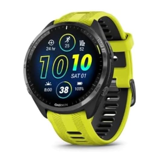 Garmin Forerunner 965 Quartz Smartwatch voor Unisex, Zwart/Geel