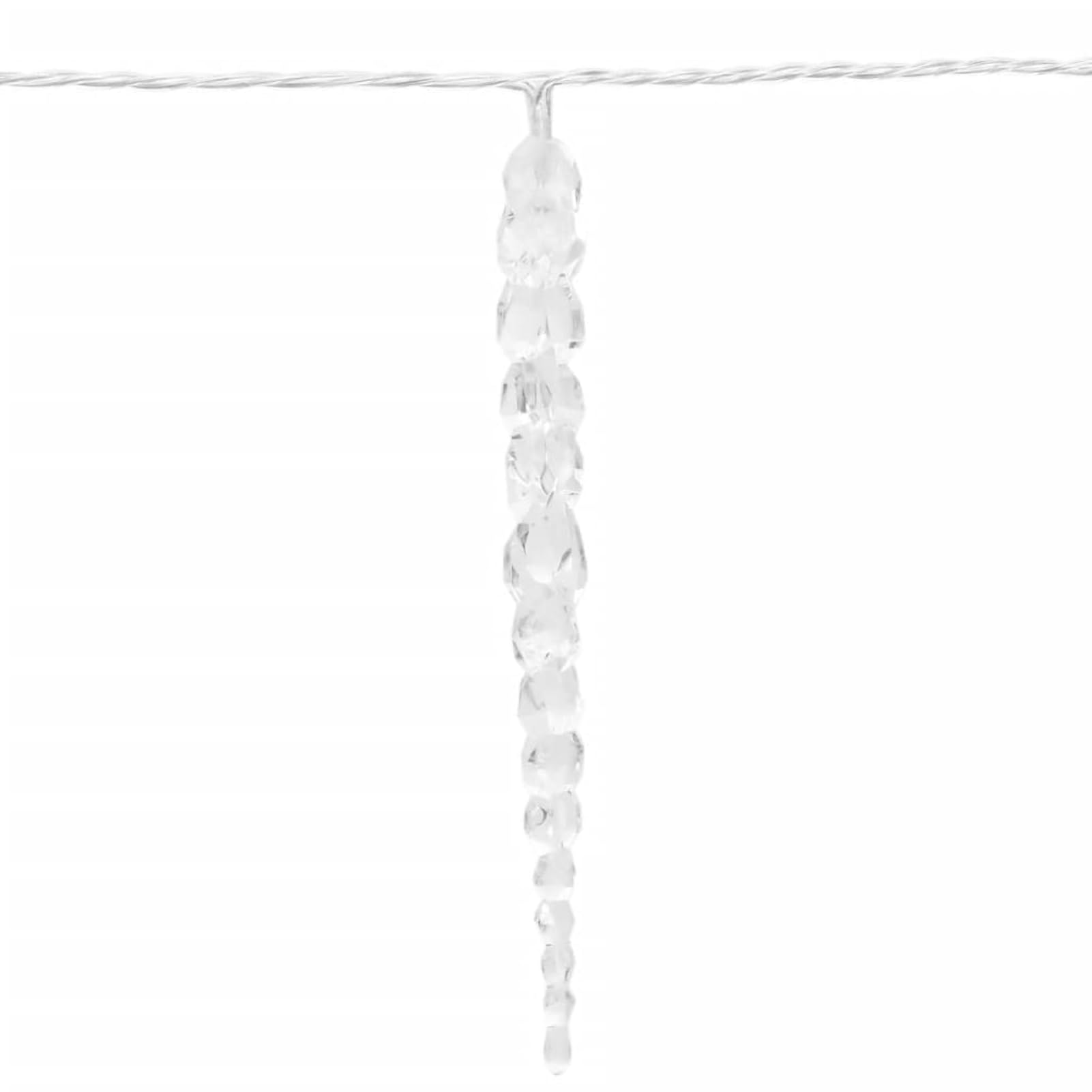 Homgoday 100 LED Eiszapfenlichter für Innen & Außen - Warmweiß - Transparent - 10m - Weihnachten & Party Model356227