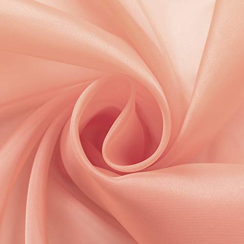 Dualife Blush Pink Sheer Curtains 45 Inches Long For Girls Room With Rod Pocket Small Short Sheer Pink Voile Window Drapes 45 Inches Long For Nursery Kitchen Bathroom Basement 52X45 Inch 2 Panels #TOP5