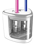 Tihoo Electric Pencil Sharpener for Colored Pencils, Battery Operated Pencil Sharpeners for No.2 and