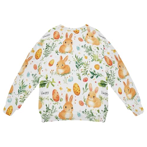 JUNZAN Easter Bunny Carrots Watercolor Eggs Little Kids Sweatshirts Hoodies Fleece Hoodie for Boys Sports 4T2