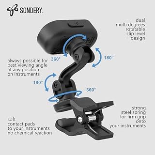 Sondery Accordeur à clipser rechargeable TFT écran pour guitare, basse, ukulélé et instruments à vent, tête d’accordeur chromatique étalonnage 410-460 Hz, facile à lire dans des lumières fortes, - Les Beatles, Paul McCartney, John Lennon, RIngo Starr, George Harrison Sondery Accordeur à clipser rechargeable TFT écran pour guitare, basse, ukulélé et instruments à vent, tête d'accordeur chromatique étalonnage 410-460 Hz, facile à lire dans des lumières fortes, – Image 4