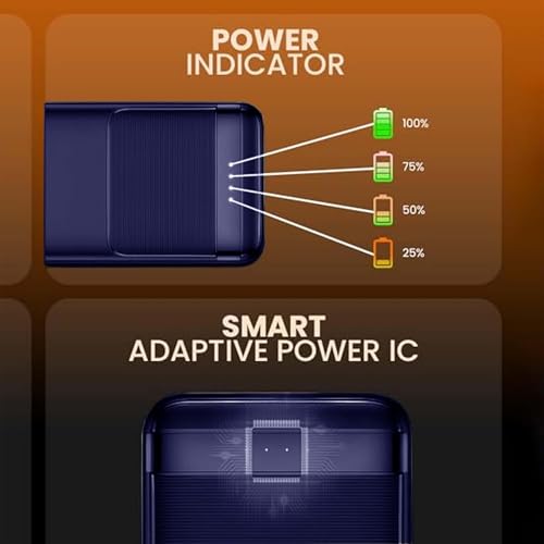 Image of Kratos Legend Champ Power Bank 20000mAh, 22.5W Fast Charging with Power Delivery & Quick Charge, Triple Output, USB Type-C Input & Output, BIS Certified, Made in India (Blue)