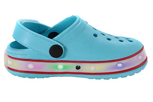 Xpkws Kids' Clogs Boys Girls Led Garden Shoes Light Up Sandals Slip On Quick Dry Beach Slippers (Sky Blue, 5.5 Toddler / 22) #TOP2