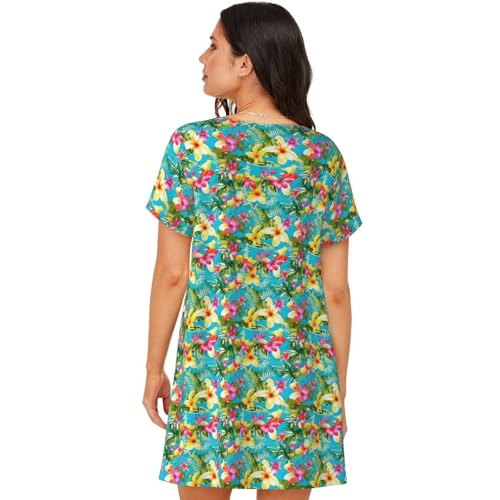 Robe de nuit d'été anti-chaleur fluide et décontractée - 5