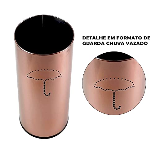 Suporte Porta Guarda Chuva Rose Gold Aço Inox Para Empresa Escritório Condomínio Casa - 201/PG CP -