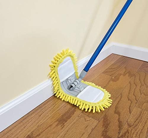 Quickie Microfiber Dust Mop, 48-Inch, Green, Floor Sweeper with Adjustable Steel Handle, Machine Washable for Hardwood/Tile/Laminate Floors in Home/Kitchen/Bathroom