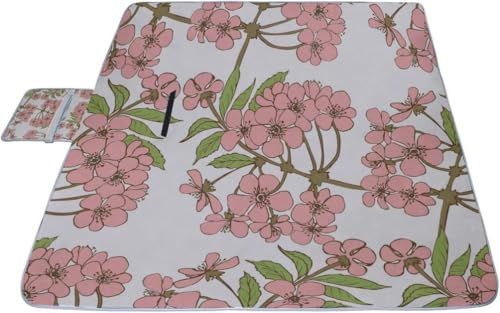 レジャーシート 満開梅の花 ピクニック 折りたたみ 撥水 アウトドア クッション マット コンパクト 花見 運動会 キャンプ 遠足 花火大会 ヨガ 座布団 厚手 大判 145x150cm 持ち運び便利