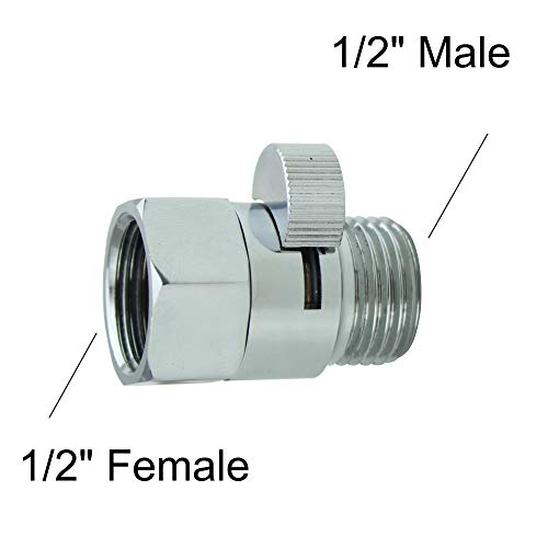 Pih Shower Volume Control Valve, Shut-Off One Piece Copper Brass Made, 1/2'' Standard Connection, Chrome Polished #TOP1