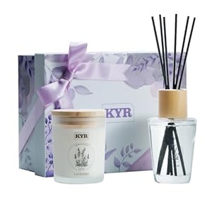 Gifts for Women Scented Candles Reed Diffusers for Home Scent Fragrance Set for Bedroom Bathroom Home DecorLavender