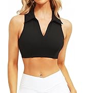 TZLDN Women Sports Bra Padded Medium Support Running Yoga Bras Workout Fitness Crop Tank Tops Rac...