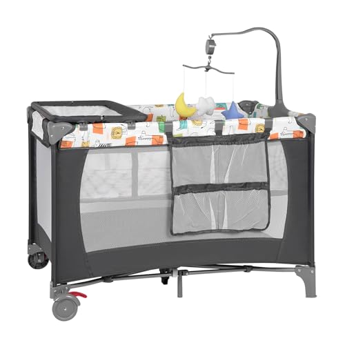 Image of Pack and Play, Baby Bassinet Bedside Sleeper with Diaper Changer, Baby Playard, Toddler Travel Playpen, Portable Toddlers Crib with Carry Bag, Easy to Install