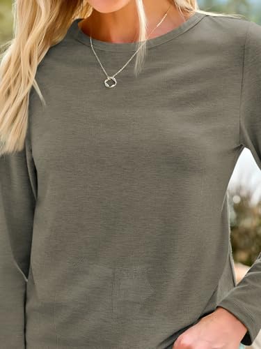 Image of AUTOMET Women's Long Sleeve Crewneck Shirts Casual Basic Tops
