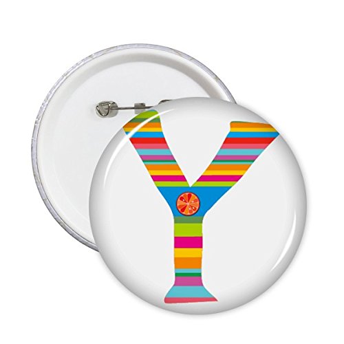 Badge bouton rond alphabet Y fruit mignon XXL orange, le petit cadeau d'anniversaire parfait