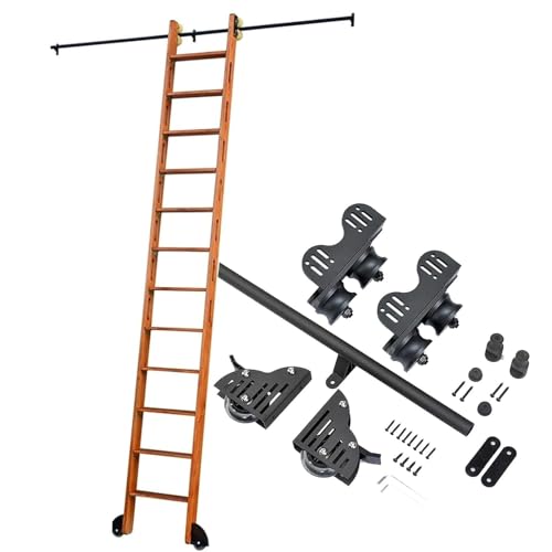 Kit de herrajes para escalera móvil y riel de biblioteca extensible 2