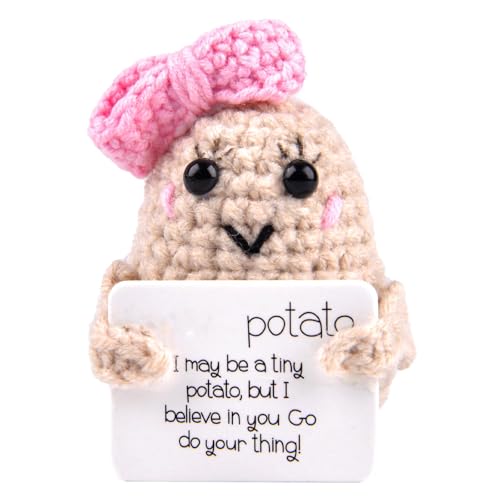 Pipihome Positive Doll Potato, Easter Basket Fillers Gifts, for Mum from Daughter Son, Pocket Hug Worry Doll, Weird Good Luck Gift, Cute Stuff I Love You Gifts for Mum