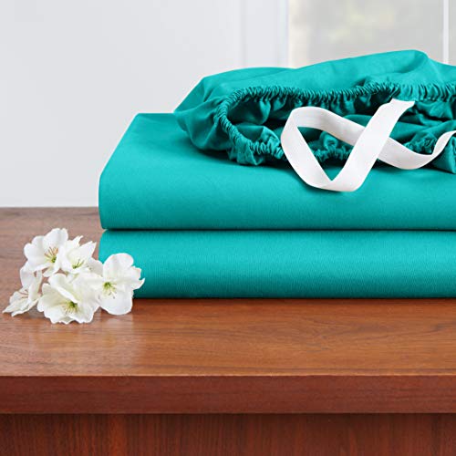 Empyrean Split King Sheets Set - 110 Gsm 7 Piece Bed Sheets For Split King Size Bed, Double Brushed Split King Size Sheets, Hotel Luxury Sheets, Soft Bedding Sheets & Pillowcases - Teal Blue #TOP6