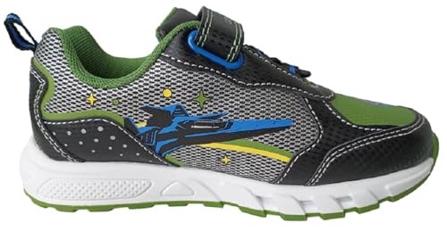 Disney Boy's Toy Story Woody Buzz Lightyear Light Up Sneakers (Black/Green, Numeric_9)3