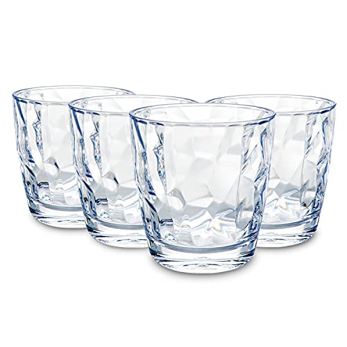 YINJOYI 300ml Transparent Plastic Tumblers - Reusable Drinkware Set for Picnics and Everyday Use