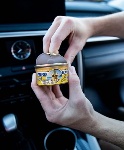 Image of ABRO Car Air Fresheners: Canned, Spill Proof Airfreshener for Home, Office, or Car Accessories Interior, Lasts Up to 60 Days - 3Pck Pineapple Vacation