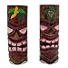 Painted Tiki Wooden Totem Poles, Freestanding, Beach Décor, Set of 2 Assorted Colors, 8 Inches High