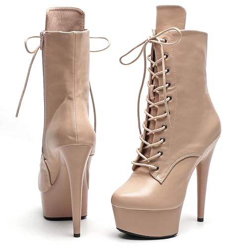 Image of WUXIN H&P 6 in Pole Dance Boot Shoes For Women,Exotic Stiletto Shoes Platform,Stiletto Platform Pole Dancing Ankle Boots Heels