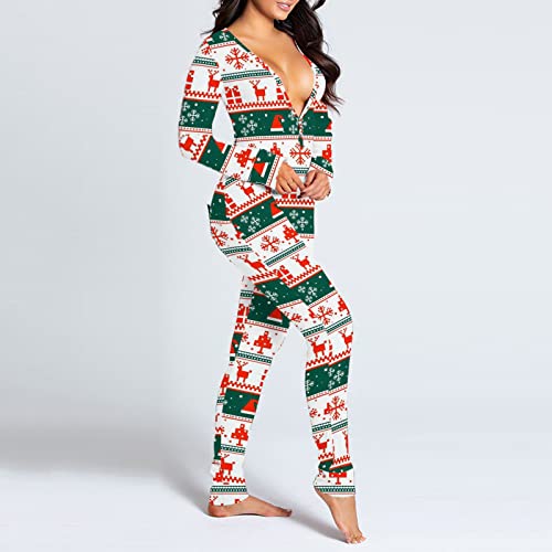 Kwatieh Functionele jumpsuit voor volwassenen met kerstknop voor dames bodycon jumpsuit - Afbeelding 6