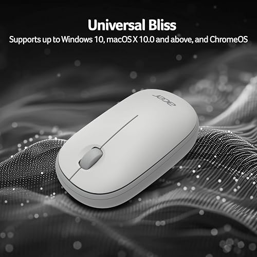 Image of Acer Bubble Wireless Mouse AMR100 | 2.4GHz Silent Click | 1600 DPI | Ergonomic | AA Battery | Win8 /10 /11 | Compact Lightweight Design | Color: White /Grey