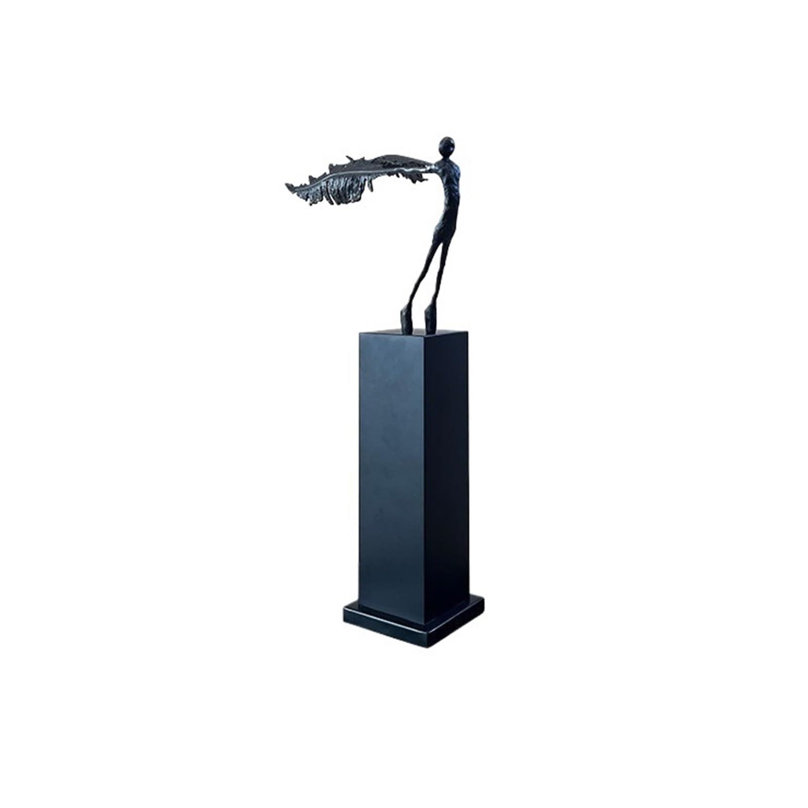 Zhaoj24-05 Art Sculptures Elegant Abstract Dancer Sculpture Art Figurine Contemporary Living Room Office Ornament(Black)