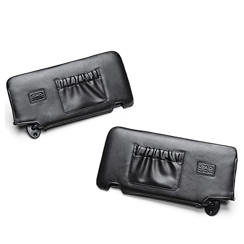 トヨタ ノア/ヴォクシー/エスクァイア/シエンタ 型式:ZRR80/85W/G、ZWR80/85W/G 年式:2014.1~2021.12【D.A.D サンバイザーカバー タイプ ノーマルレザー】 DAD ギャルソン KI012-01-01 ブラック
