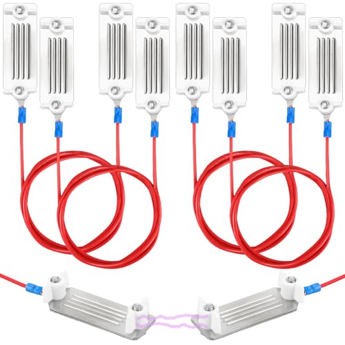 Kanayu 4 Pcs Lectric Fence Tape Connector Polytape to Polytape Connector 40mm Electric Tape for Electric Fence Connection with 90 cm Wire for 1/2" to 1-1/2" Width Polytape(2 Pieces Tape)