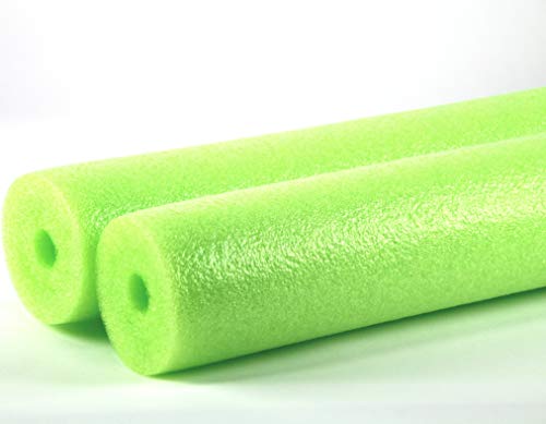 Fix Find Pool Noodles, 2 Pack of 58 Inch Hollow Foam Pool Swim Noodles, Bright Lime Green Foam Noodles for Swimming, Floating and Craft Projects