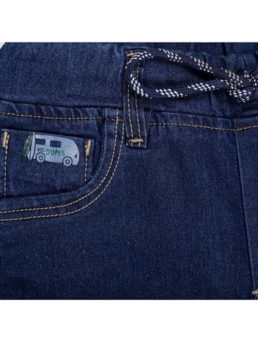 Image of Boys Regular fit,Light Blue,Drawstring Elastic Waistband,Stretchable Cotton Denim, Clean Look,Casual,Below Knee Length, 3 /4 Shorts