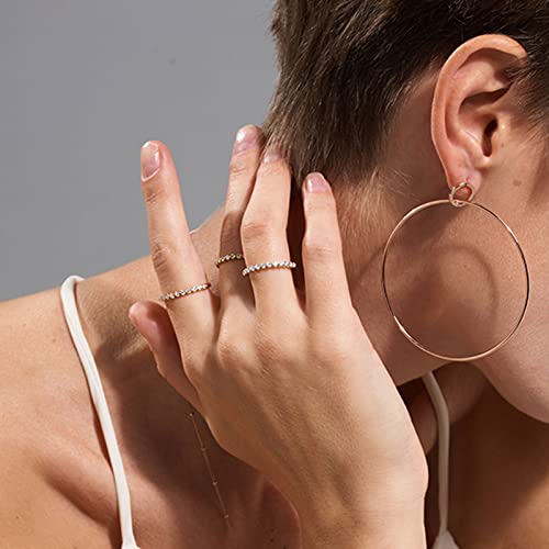 CHASKI Moissanite Rings Womens Engagement Ring Wedding Band 0.36 Ct G H Color Sterling Silver Eternity Bridal Jewelry Gift Platinum Gold Plated 5