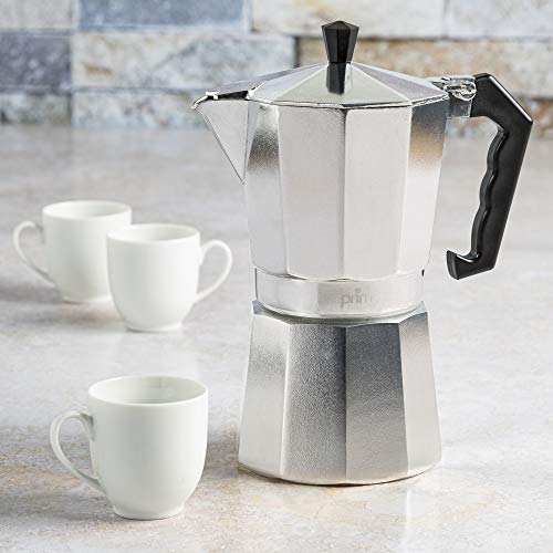 Primula Classic Stovetop Espresso And Coffee Maker, Moka Pot For Italian And Cuban Café Brewing, Greca Coffee Maker, Cafeteras, 9 Espresso Cups, Silver #TOP4