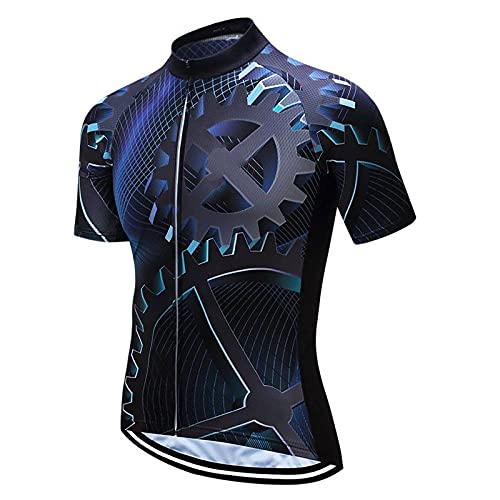Maillot Cyclisme Homme - Impression D’Équipement De Personnalité Downhill Bike Chemise De Cyclisme D’Été, Haut De Vélo VTT Grande Taille pour Le Skinsuit De Course De Montagne, 5XL Cover
