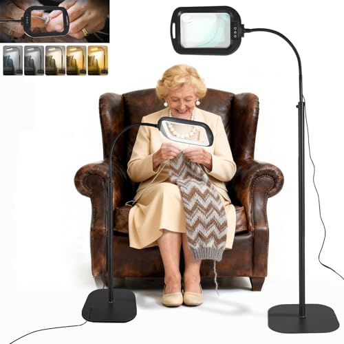 GABORISH Lupa de pie 30X con luz y soporte