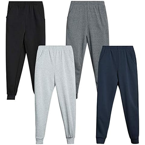 Coney Island Boys' Sweatpants - 4 Pack Soft Stretch Active Fleece Joggers for Boys - Cozy Boys Athletic Pants (Sizes: 4-16), Size 5-6, Black/Charcoal/Heather Grey/Navy Cover