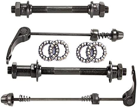 ARMYJY 1 Pair Bike Axle Quick Release Skewer Front Rear Bicycle Axle Wheel Hub with 25mm Hub Bearings,Front & Rear Axle Hollow Shaft Kit Fit for Road Bike,Mountain Bike,MTB,BMX