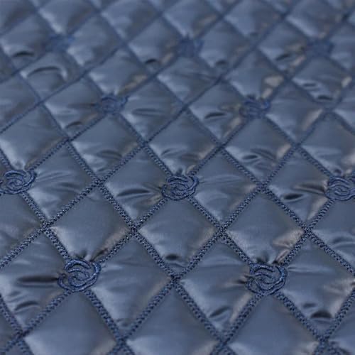 Tissu en coton matelassé bleu nuit 100x145 cm pour vestes d'hiver et doublures de manteaux douillettes